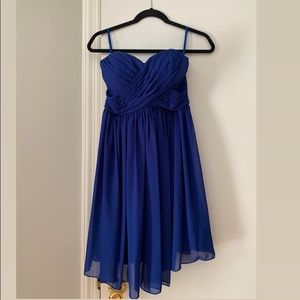 Blue strapless Bridesmaid Dress